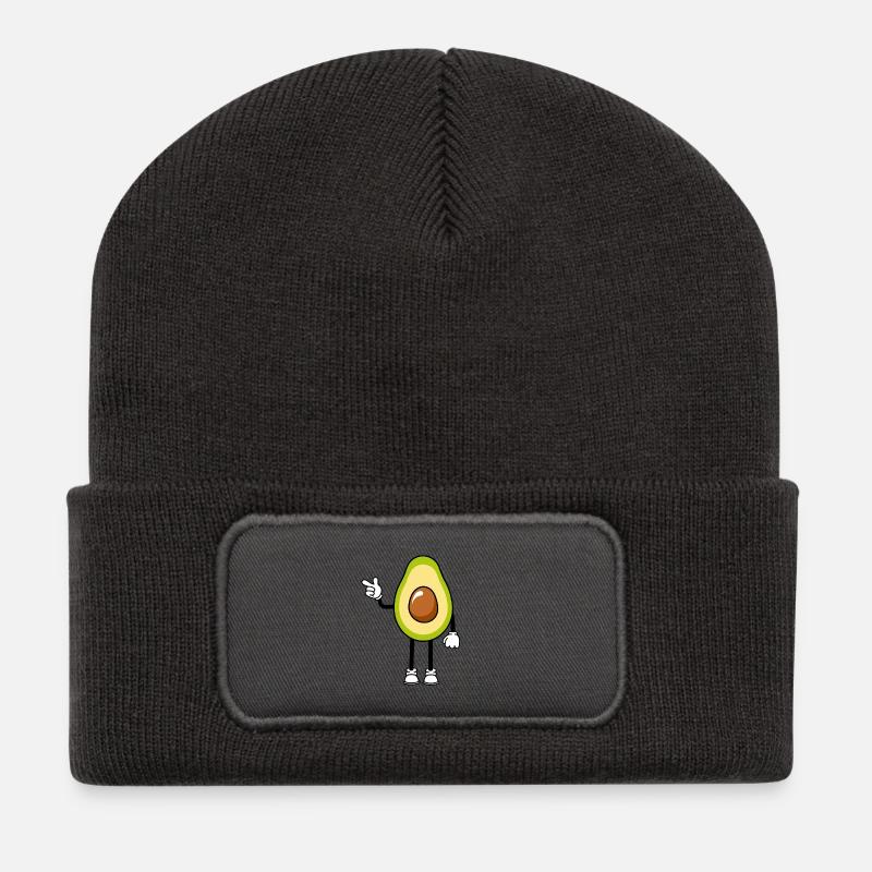 Avocado - Recycelte Patch Beanie - Dunkelgrau