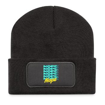 NOPE – Bold & Sassy Statement - Recycled Patch Beanie - dark grey - Front