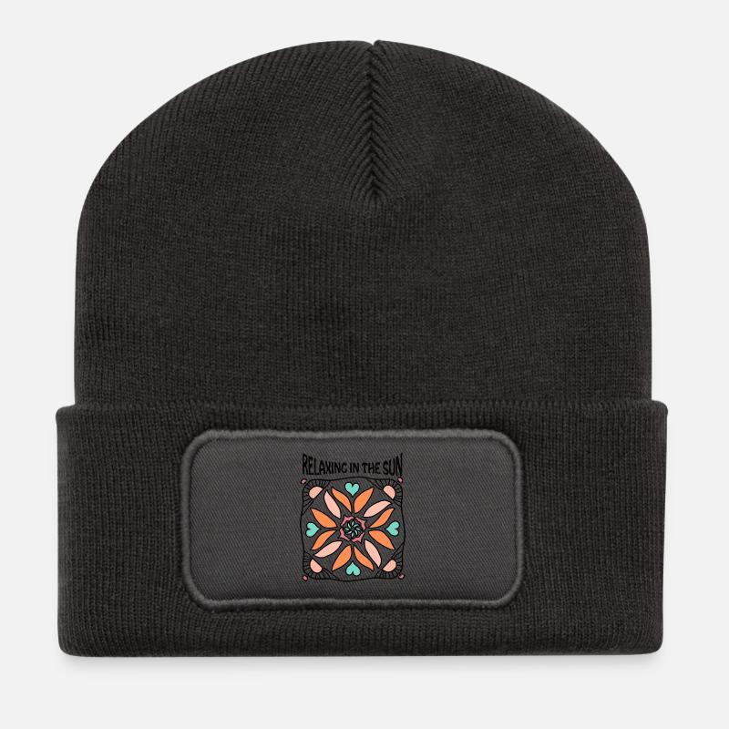 Relaxing in the sun - Recycelte Patch Beanie - Dunkelgrau