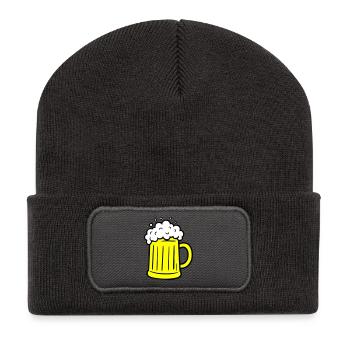 Beer Comic Beer Glass - Recycled Patch Beanie - dark grey - Front