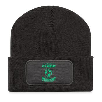 Münster Fußball Spruch Geschenk - Recycelte Patch Beanie - Dunkelgrau - Vorne