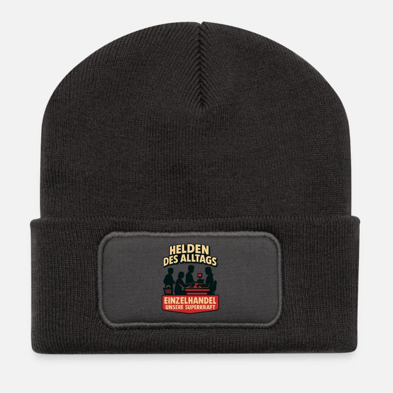 Einzelhandel Superkraft - Helden des Alltags - Recycelte Patch Beanie - Dunkelgrau