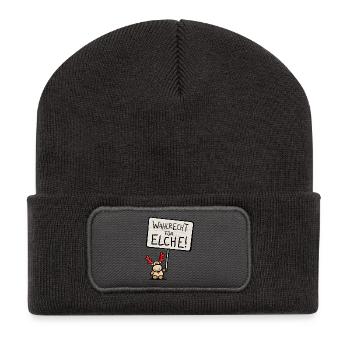 Elmondo calls for the "RIGHT TO VOTE FOR MOOSE!" - Recycled Patch Beanie - dark grey - Front