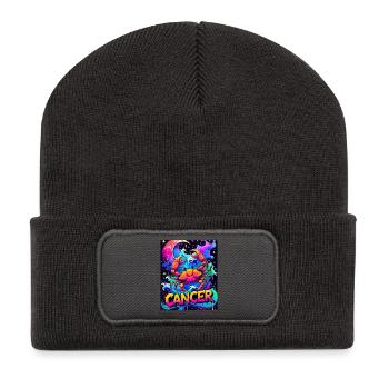 Cancer - Beanie recyclé à patch - charbon - Devant