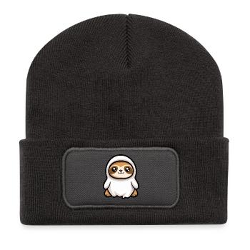 Sloth Halloween Ghost - Recycled Patch Beanie - dark grey - Front