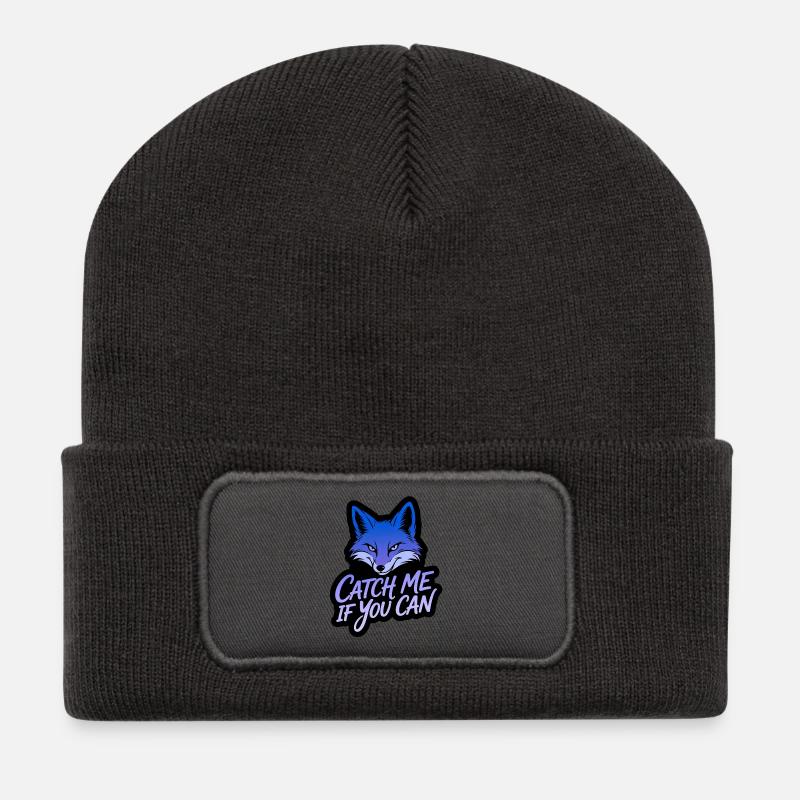 Attrape-moi si tu peux – Renard Bleu Mystique - Beanie recyclé à patch - charbon