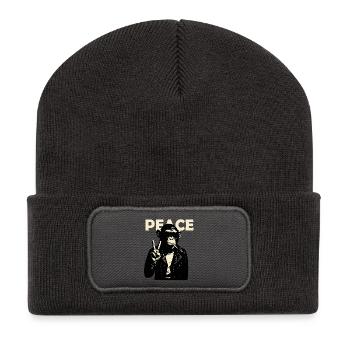 Singe Rebelle Pacifique - Beanie recyclé à patch - charbon - Devant