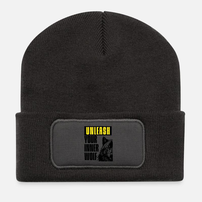 Libérez le loup - Beanie recyclé à patch - charbon