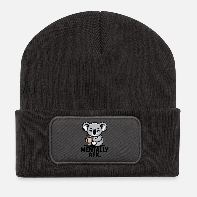 Koala AFK Kaffee - Recycelte Patch Beanie - Dunkelgrau