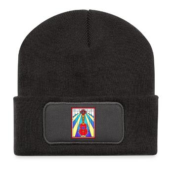 Guitare acoustique en vitraux - Beanie recyclé à patch - charbon - Devant