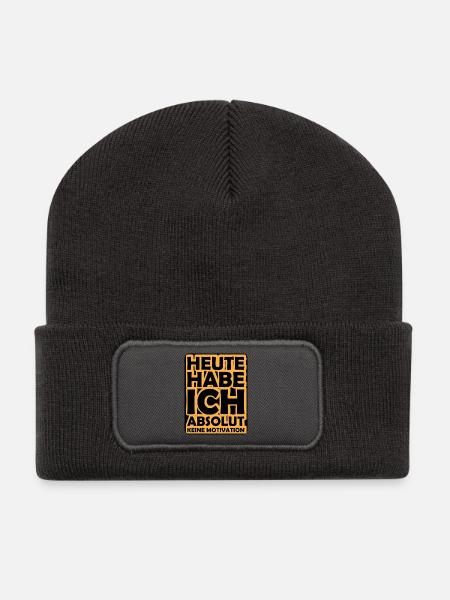 Heute Habe Ich Keine Motivation - Recycelte Patch Beanie - Dunkelgrau