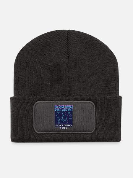 My Code Works Don't Ask Why – Lustiges Programmier - Recycelte Patch Beanie - Dunkelgrau