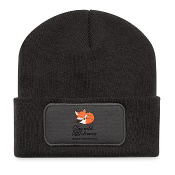 Fox Dreamer : Message Stay Wild - Beanie recyclé à patch - charbon - Devant