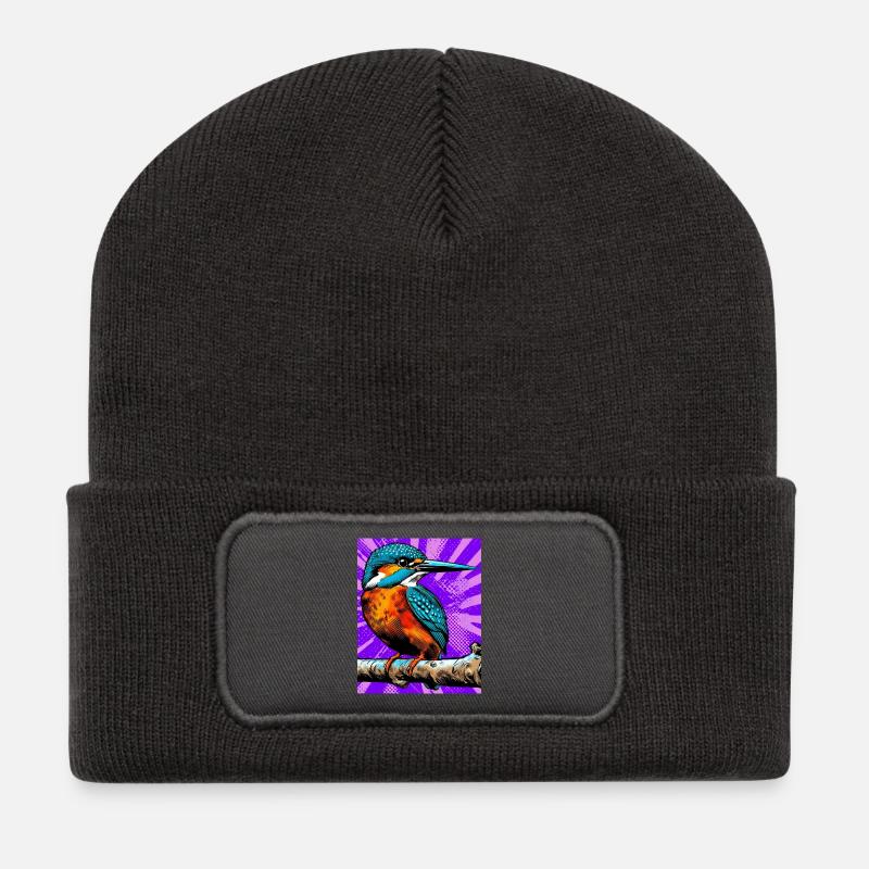 kingfisher - Recycled Patch Beanie - dark grey