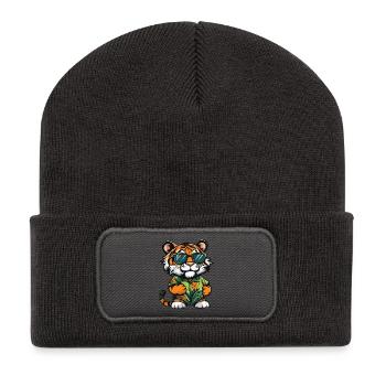 Tiger Comic Vacation - Recycled Patch Beanie - dark grey - Front