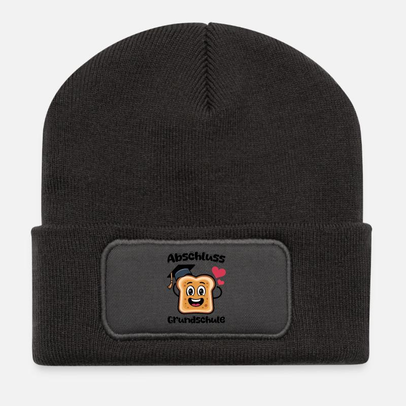 Kawaii Toast Abi Herzchen - Recycelte Patch Beanie - Dunkelgrau