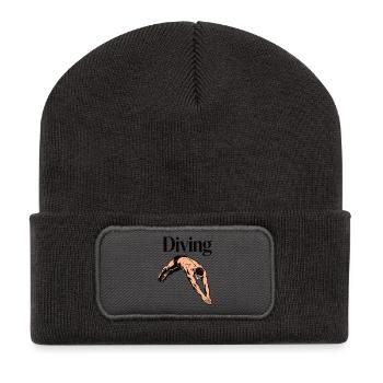 Tauchen, Tauchen, Schwimmen - Recycelte Patch Beanie - Dunkelgrau - Vorne