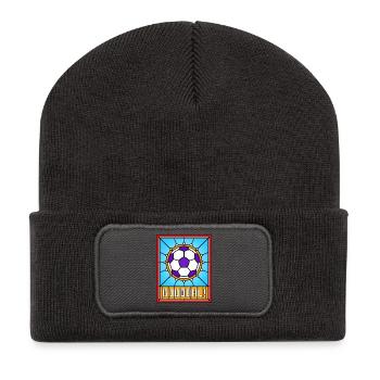 Stained Glass Soccer Ball - Recycled Patch Beanie - dark grey - Front