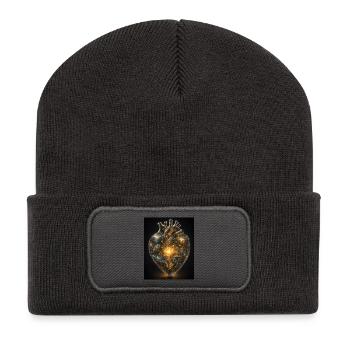Heart of networking - Recycled Patch Beanie - dark grey - Front
