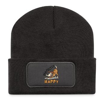 213616058_358910679_Jack_Russell_Perfectly_Happ - Recycled Patch Beanie - dark grey - Front
