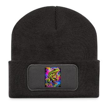 Frosch - Recycelte Patch Beanie - Dunkelgrau - Vorne