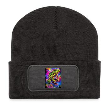 Frosch - Recycelte Patch Beanie - Dunkelgrau - Vorne