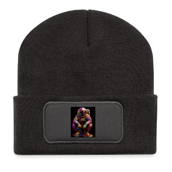 Colorful Space Astronaut - Recycled Patch Beanie - dark grey - Front