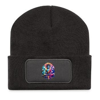 Buddha Wave Meditation Art - Recycled Patch Beanie - dark grey - Front