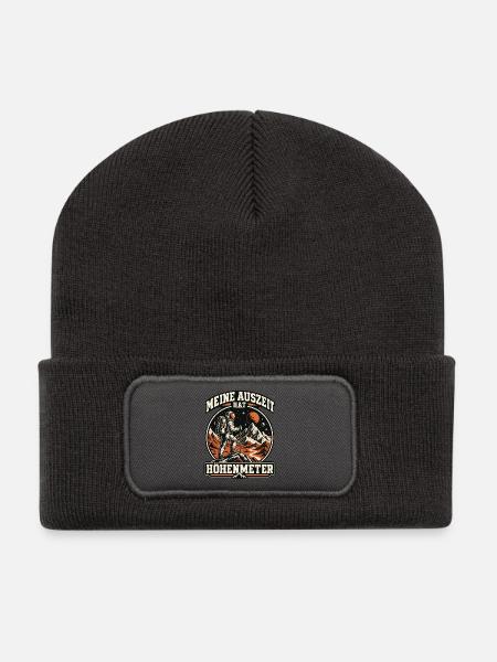 Meine Auszeit hat Höhenmeter – Wandern im Weltall - Recycelte Patch Beanie - Dunkelgrau
