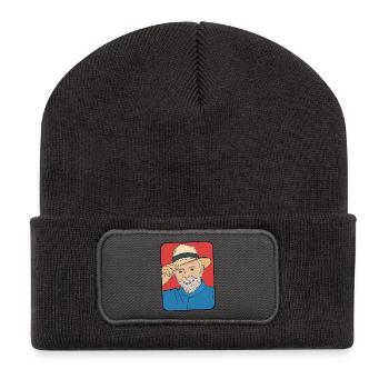 Lula da Silva Pop Art – Brasilianischer Präsident - Recycelte Patch Beanie - Dunkelgrau - Vorne