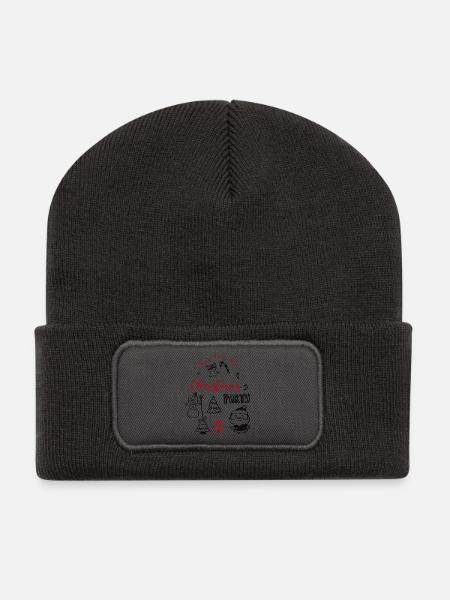 Christmas Party - Recycelte Patch Beanie - Dunkelgrau