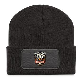 Take a Hike Patch zum Gipfel - Recycelte Patch Beanie - Dunkelgrau - Vorne