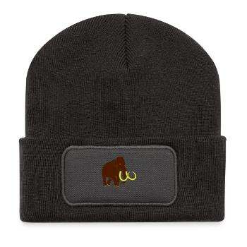 mammoth elephant stone age cave hunter outdoor - Recycled Patch Beanie - dark grey - Front
