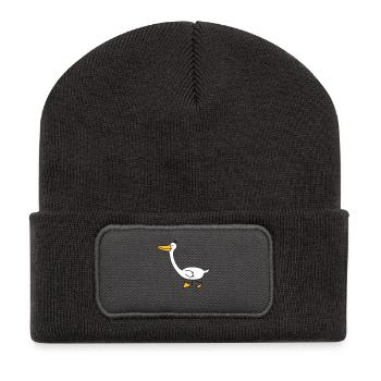 drôle d'oie - Beanie recyclé à patch - charbon - Devant