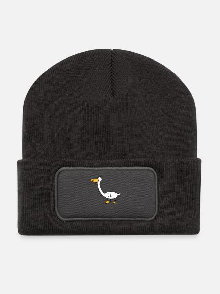 drôle d'oie - Beanie recyclé à patch - charbon