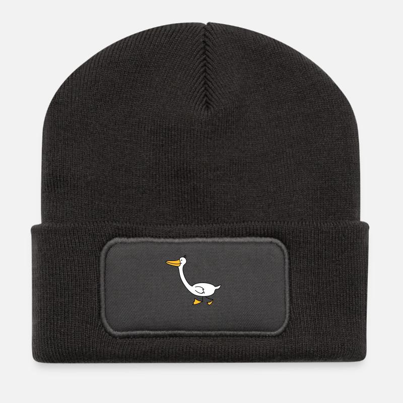lustige Gans - Recycelte Patch Beanie - Dunkelgrau