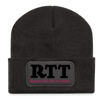 RTT - Rest die ganze Zeit - Recycelte Patch Beanie - Dunkelgrau - Vorne