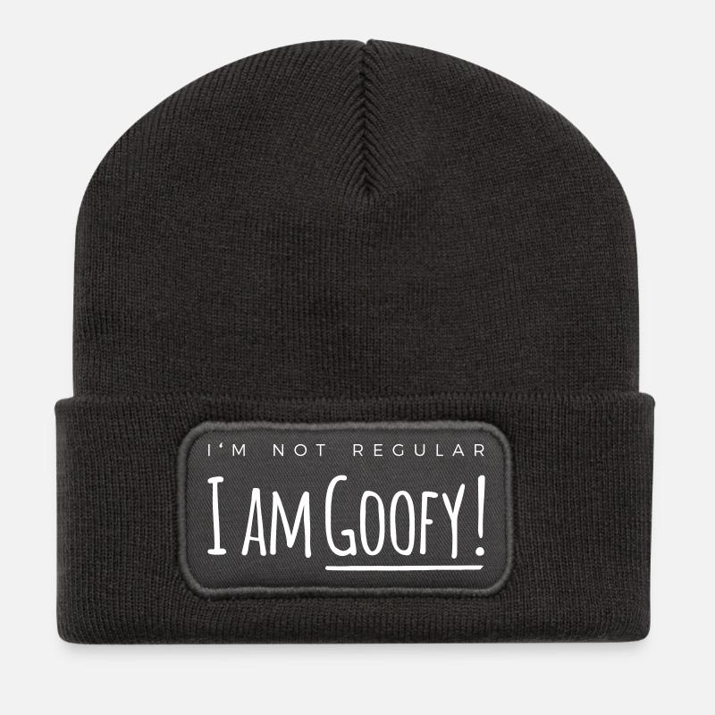 I'm goofy - Recycelte Patch Beanie - Dunkelgrau