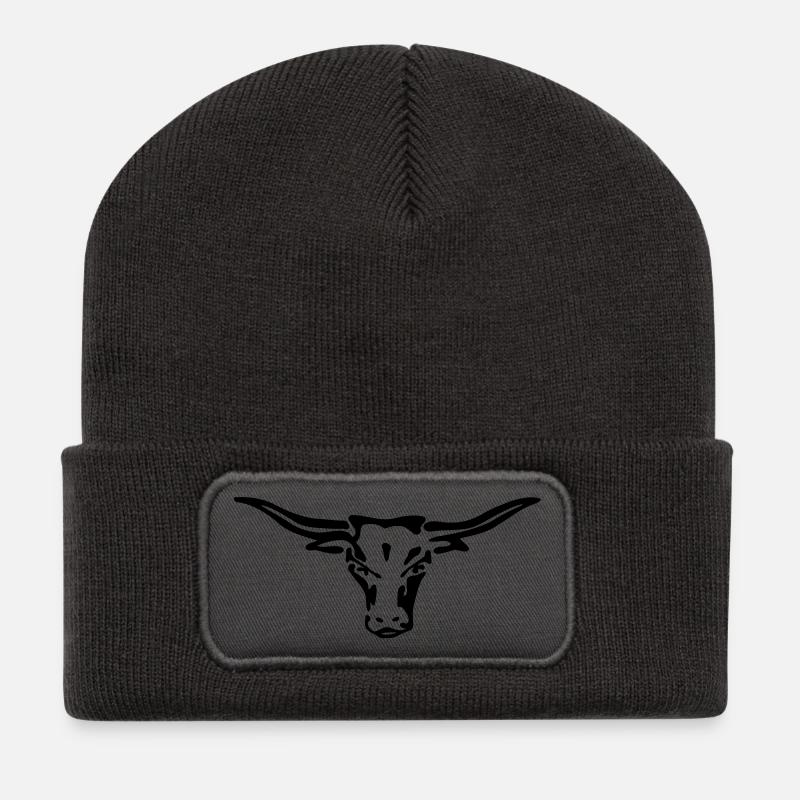 texas longhorn exit-shirt - Recycelte Patch Beanie - Dunkelgrau