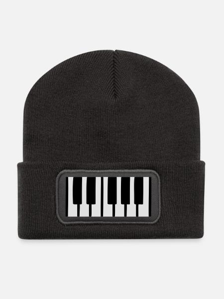 piano - Recycelte Patch Beanie - Dunkelgrau