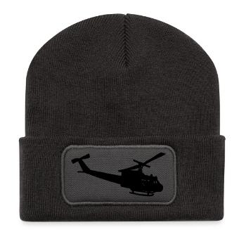 Bell UH-10 silhouette - Recycelte Patch Beanie - Dunkelgrau - Vorne