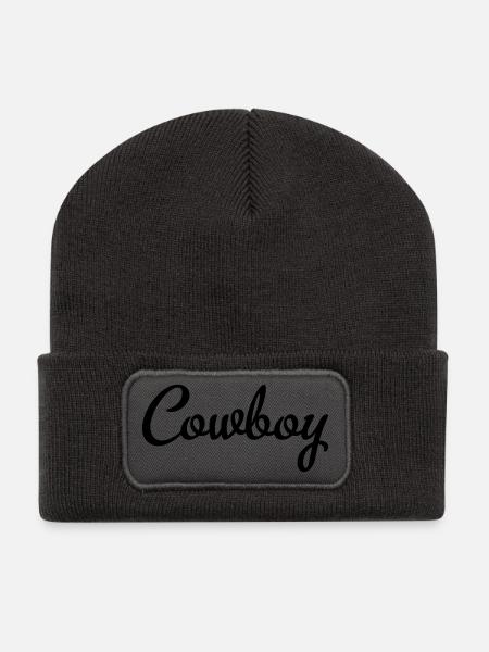 Cowboy - Recycelte Patch Beanie - Dunkelgrau