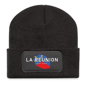La Réunion - Beanie recyclé à patch - charbon - Devant