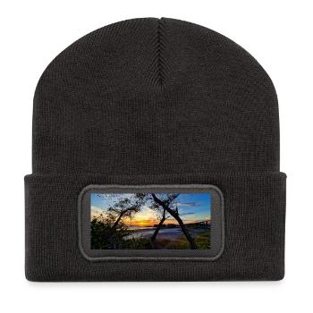 Sunset over the wilderness - Recycled Patch Beanie - dark grey - Front