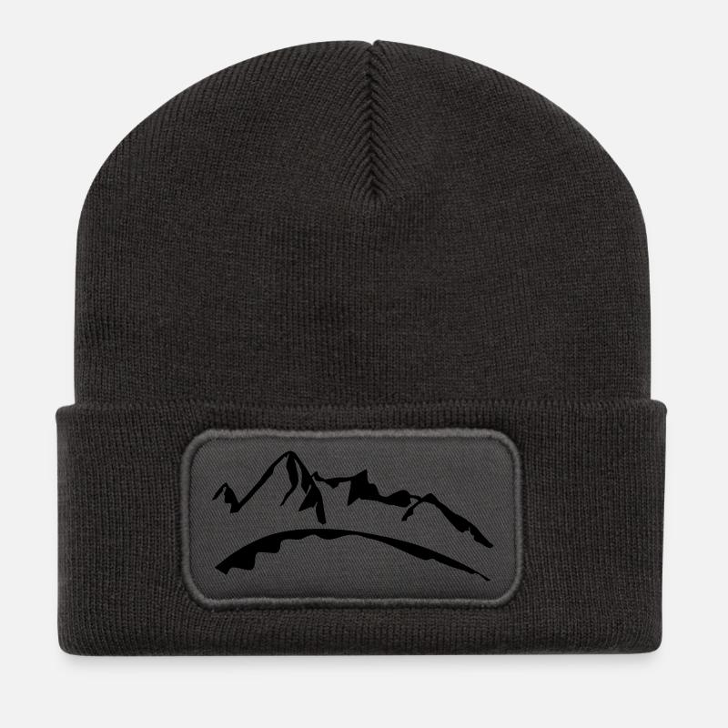 Alpes - Beanie recyclé à patch - charbon