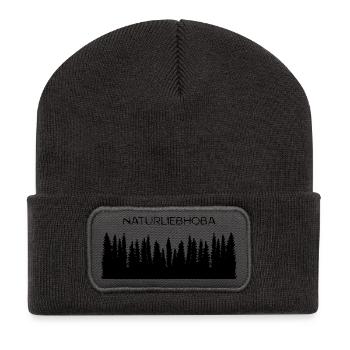 Naturliebhoba - Naturliebhaber, Dialekt - Recycelte Patch Beanie - Dunkelgrau - Vorne