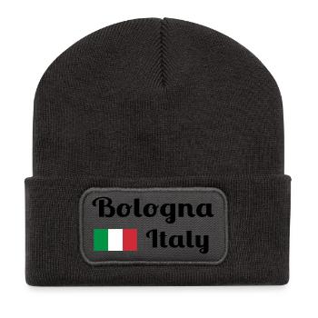 Bologna Italy - Stylish prints - Recycled Patch Beanie - dark grey - Front