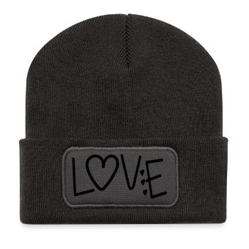 VALENTINES DAY QUOTE LOVE - Recycled Patch Beanie - dark grey - Front