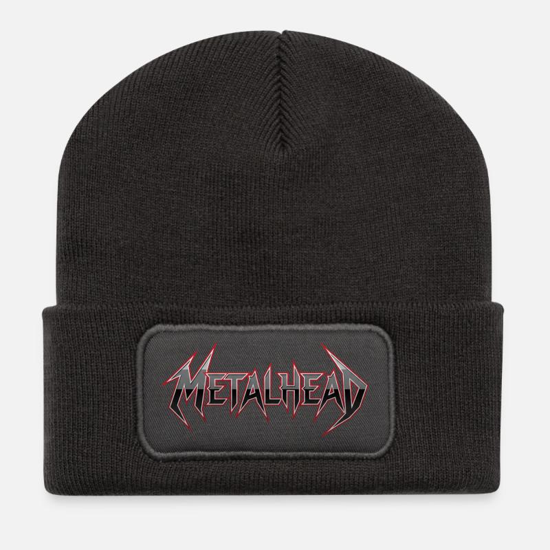 Metalhead Heavy Metal Rock Metalcore - Recycelte Patch Beanie - Dunkelgrau