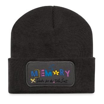 Memory nice was the time - Recycled Patch Beanie - dark grey - Front